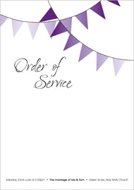 Bunting wedding stationery order of service