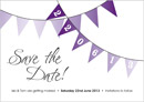 Bunting wedding stationery save the date card