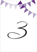 Bunting wedding stationery table number