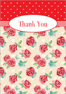 Vintage Rose wedding stationery thank you card